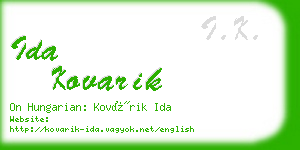 ida kovarik business card